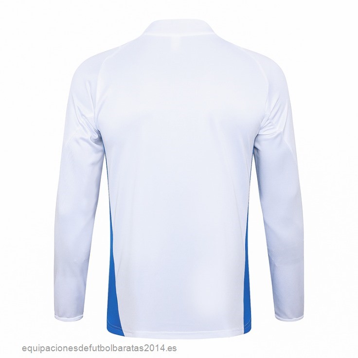 Nuevo Sudadera Entrenamiento Italia 2024 Blanco Azul Baratas
